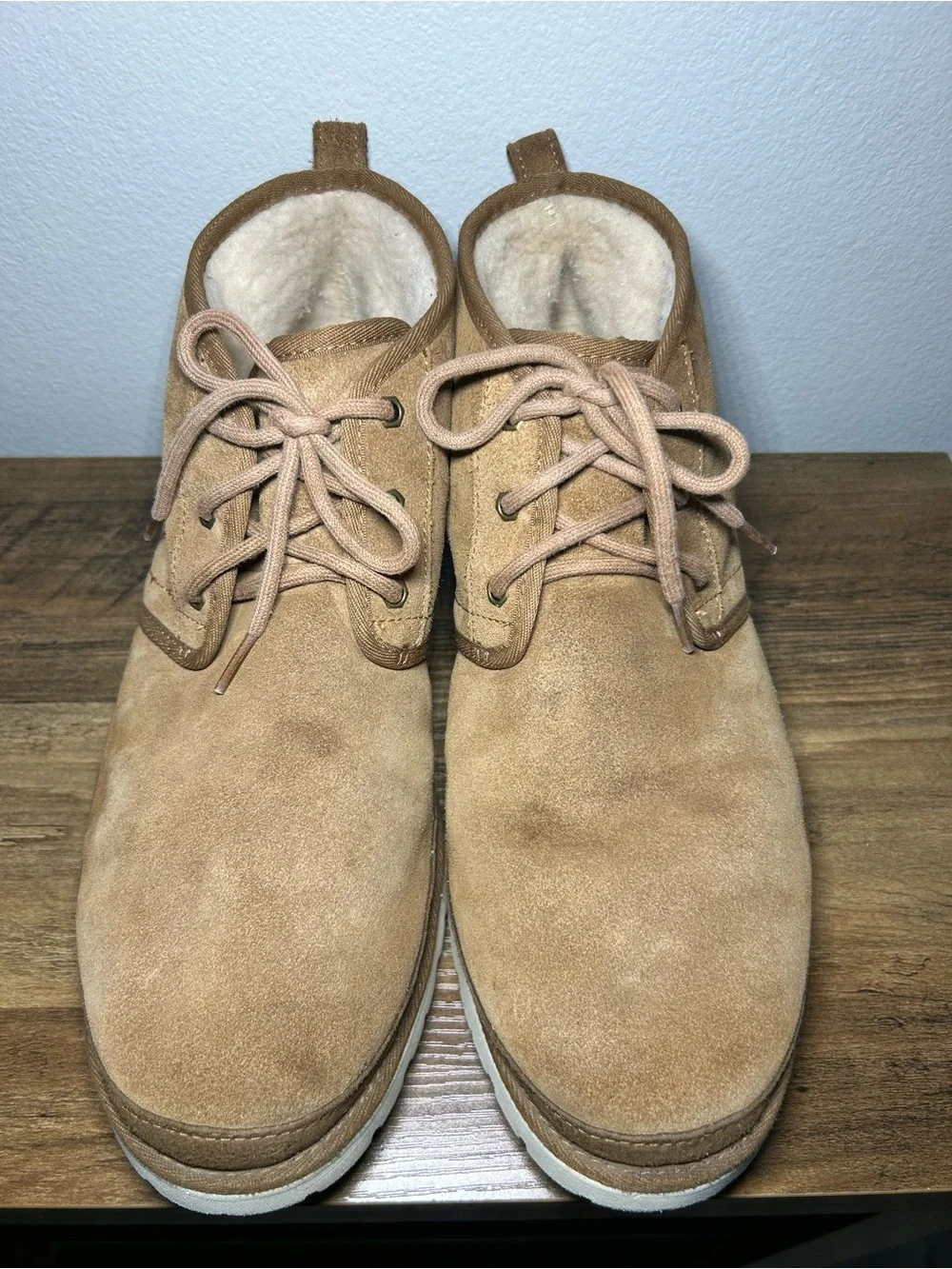 UGG Vibram Men's Tan Suede Chukka Boots with Shearling Lining